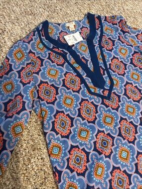 J.Crew Printed Poplin Tunic Cover Up Top